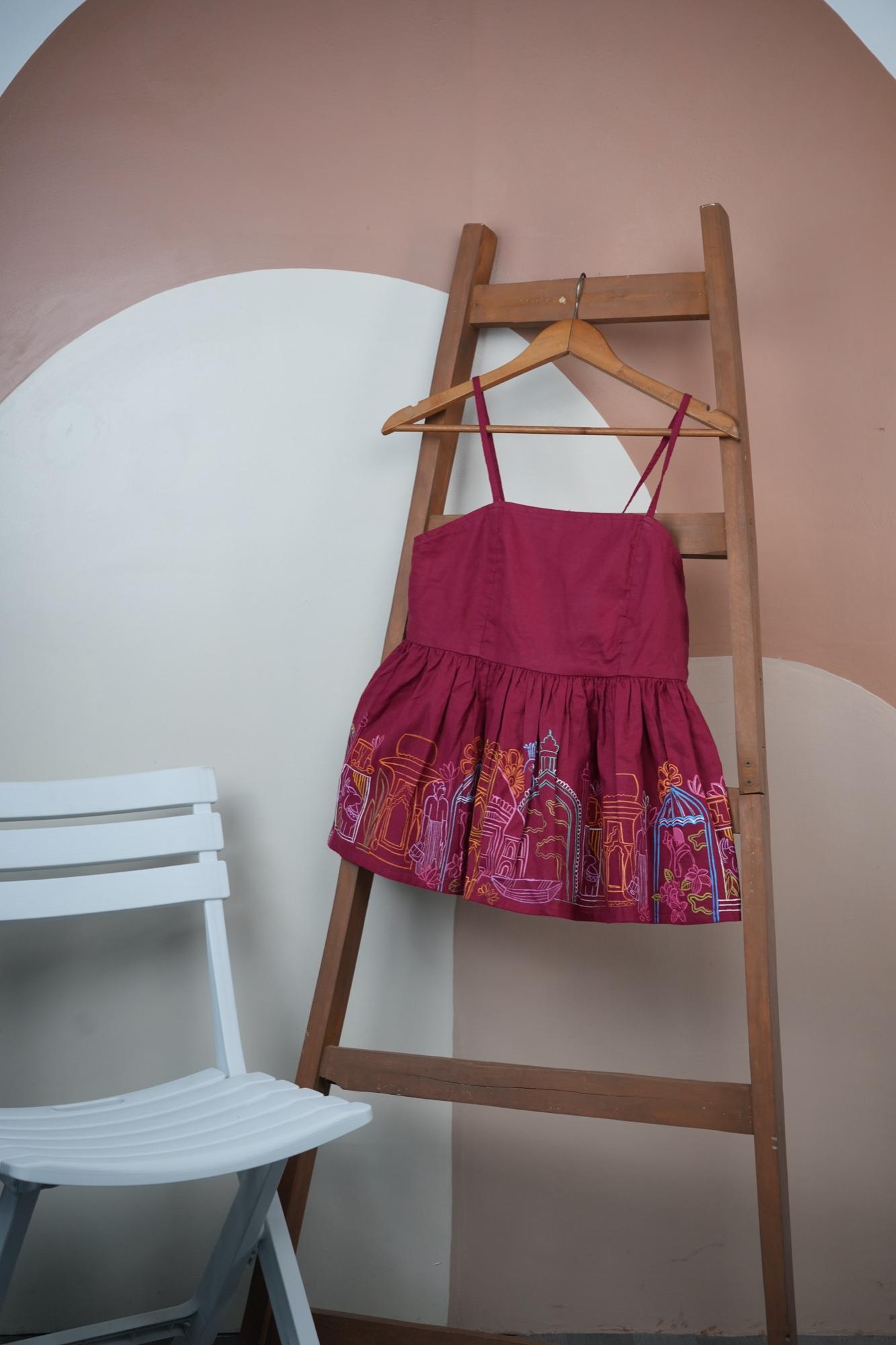 City Skyline — Hand-painted Peplum Top